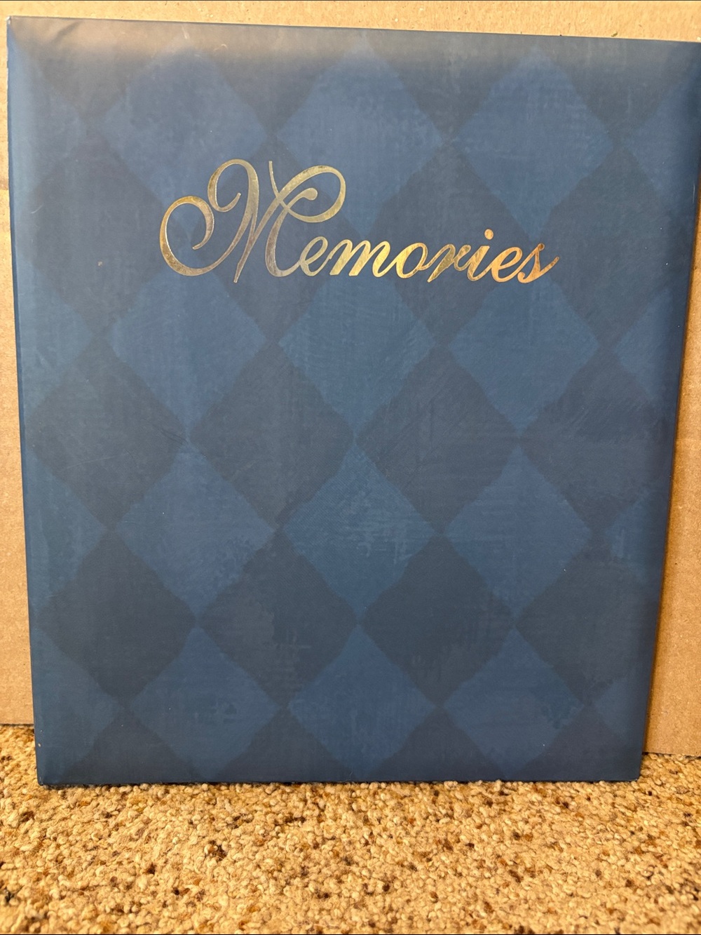 NEW Memories Navy Diamond Pattern Photo Album w/ 10 pages!